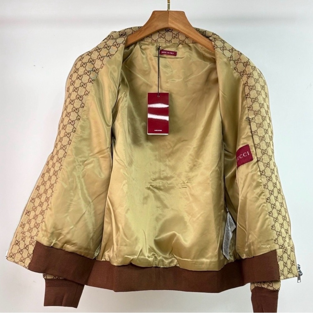 Gucci unisex Tan and Brown Bomber Jacket